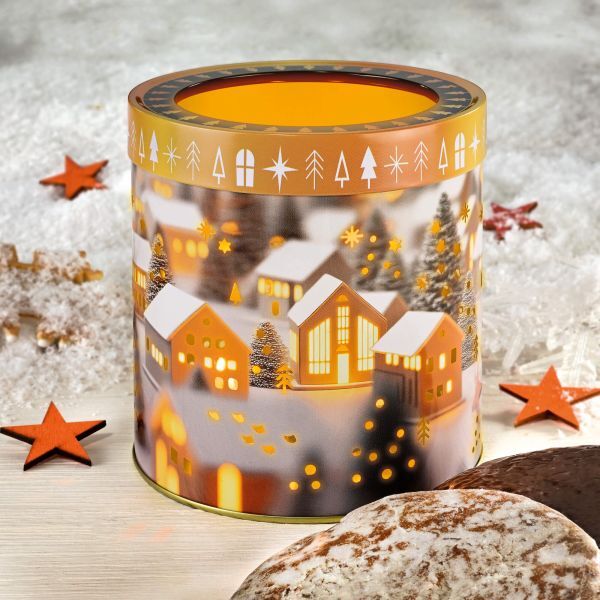 Windlicht-Dose mit Elisenlebkuchen