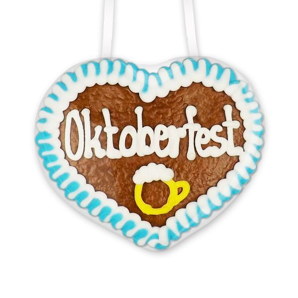 Lebkuchenherz 8cm - Oktoberfest - Deko: Bierkrug