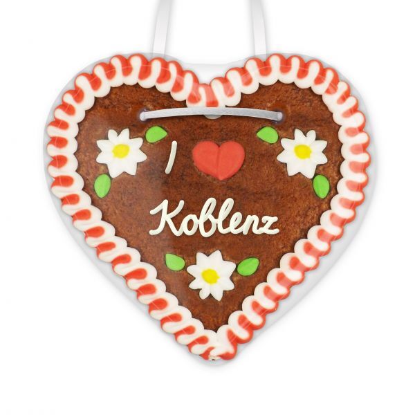 Lebkuchenherz, 12cm - I love Koblenz