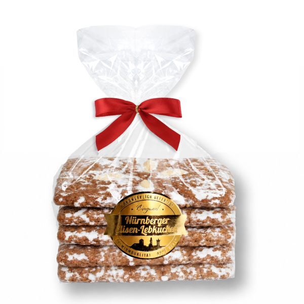Eckige Nürnberger Elisen Lebkuchen - glasiert - 5 Stück - 400g