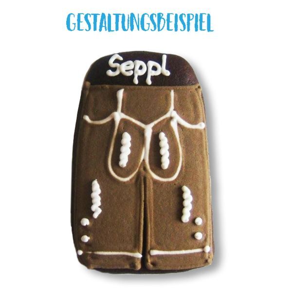 Lebkuchen Rohling Lederhose - ohne Alles - 11cm