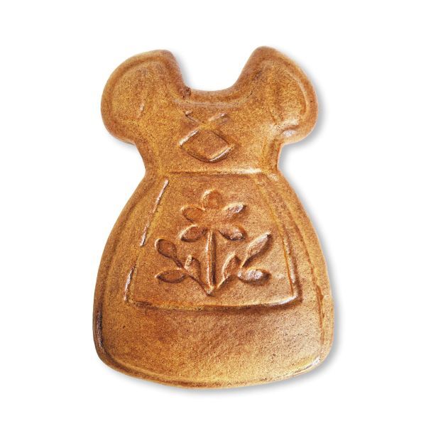 Lebkuchen Rohling Wiesn Dirndl mit Muster - ohne Alles - 11cm