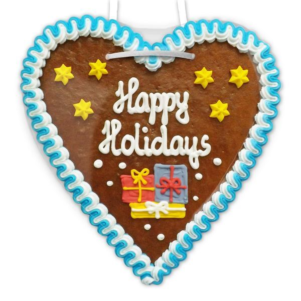 Lebkuchenherz 21cm - Happy Holidays