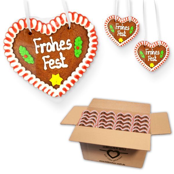 Lebkuchenherzen 12cm - Weihnachten - Design und Menge wählbar - Sortenrein