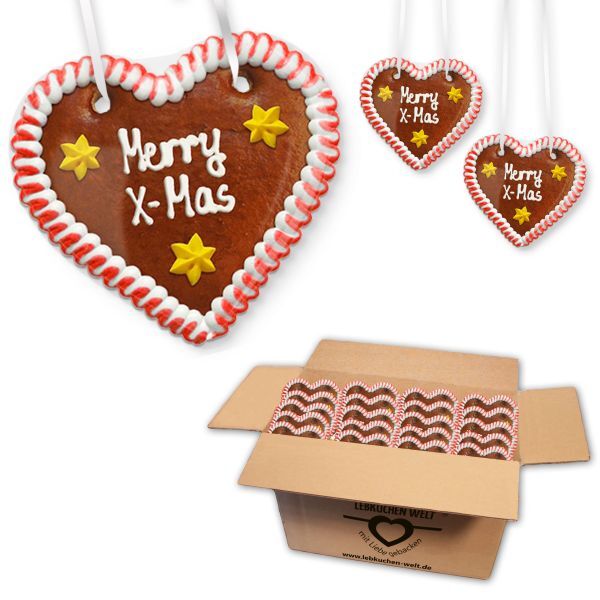 Lebkuchenherzen Mischkarton 12cm - Weihnachten - Sortenrein - Menge: wählbar