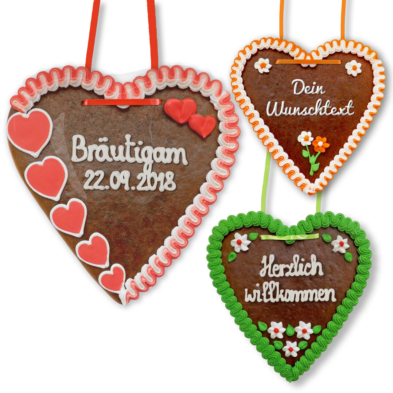 Lebkuchen Herz 21cm - beschriftet nach Wunsch