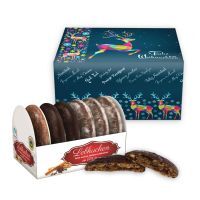 Vorschau: Oblaten Lebkuchen mit Faltschachtel - 200g - Rentier - blau - versch. Sorten