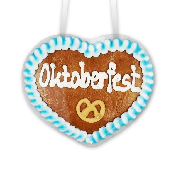 Lebkuchenherz 8cm - Oktoberfest - Deko: Brezel