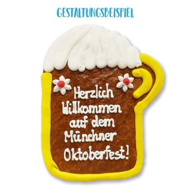 Lebkuchen Rohling Bierkrug - ohne Alles - 18cm