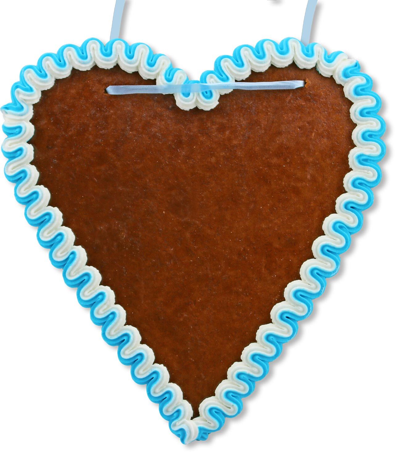 Lebkuchenherz Rohling - mit Rand - Blau-Weiß - 21cm