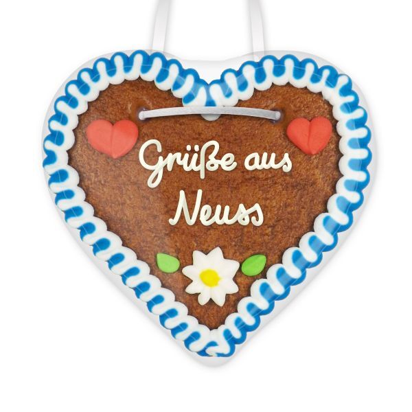 Lebkuchenherz, 12cm - Grüße aus Neuss