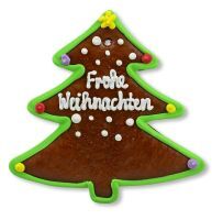 Vorschau: Lebkuchen Weihnachtsbaum - ca. 21cm - Frohe Weihnachten