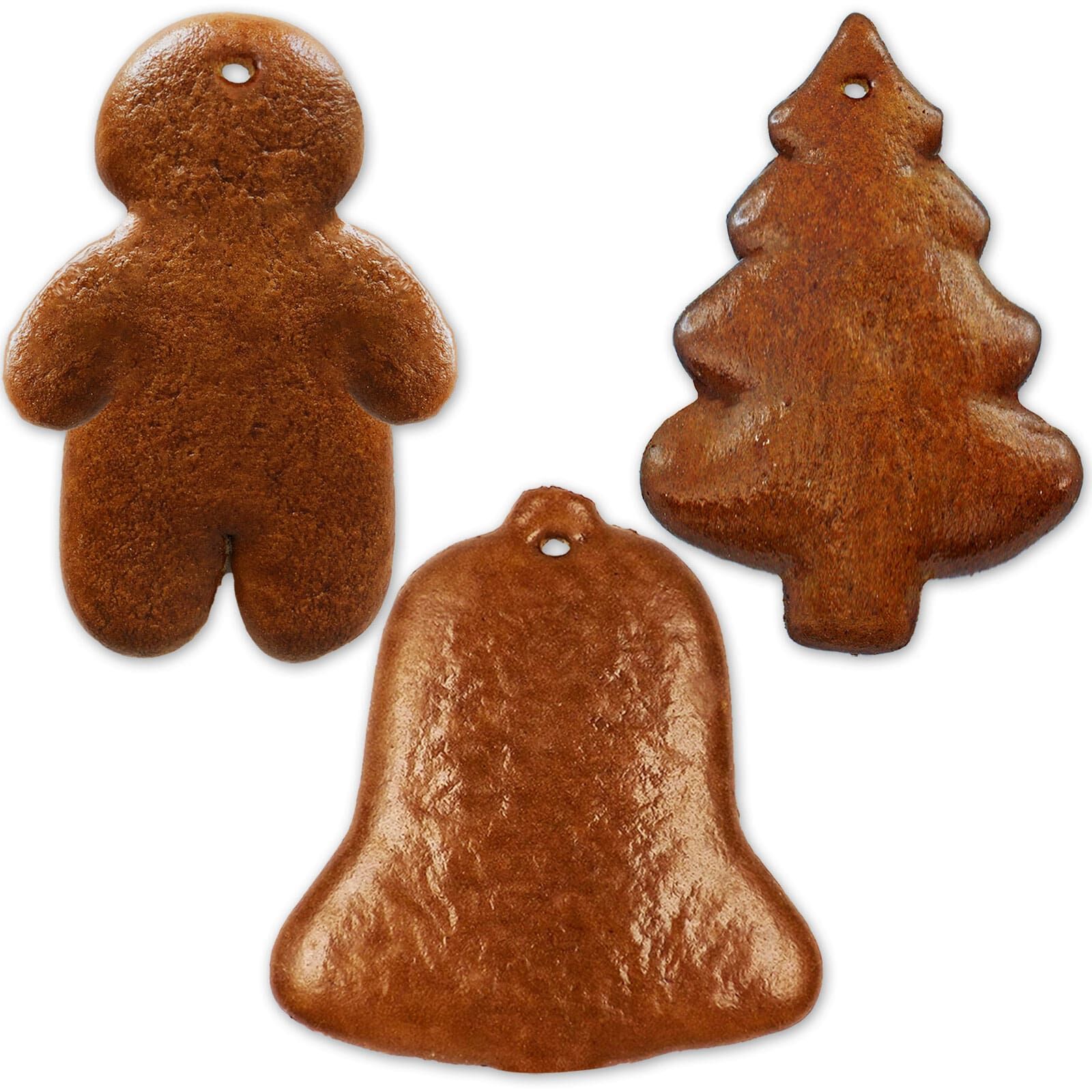 Lebkuchen Rohling Set -  15 Stück - Glocke Tanne Mann - ca.12cm