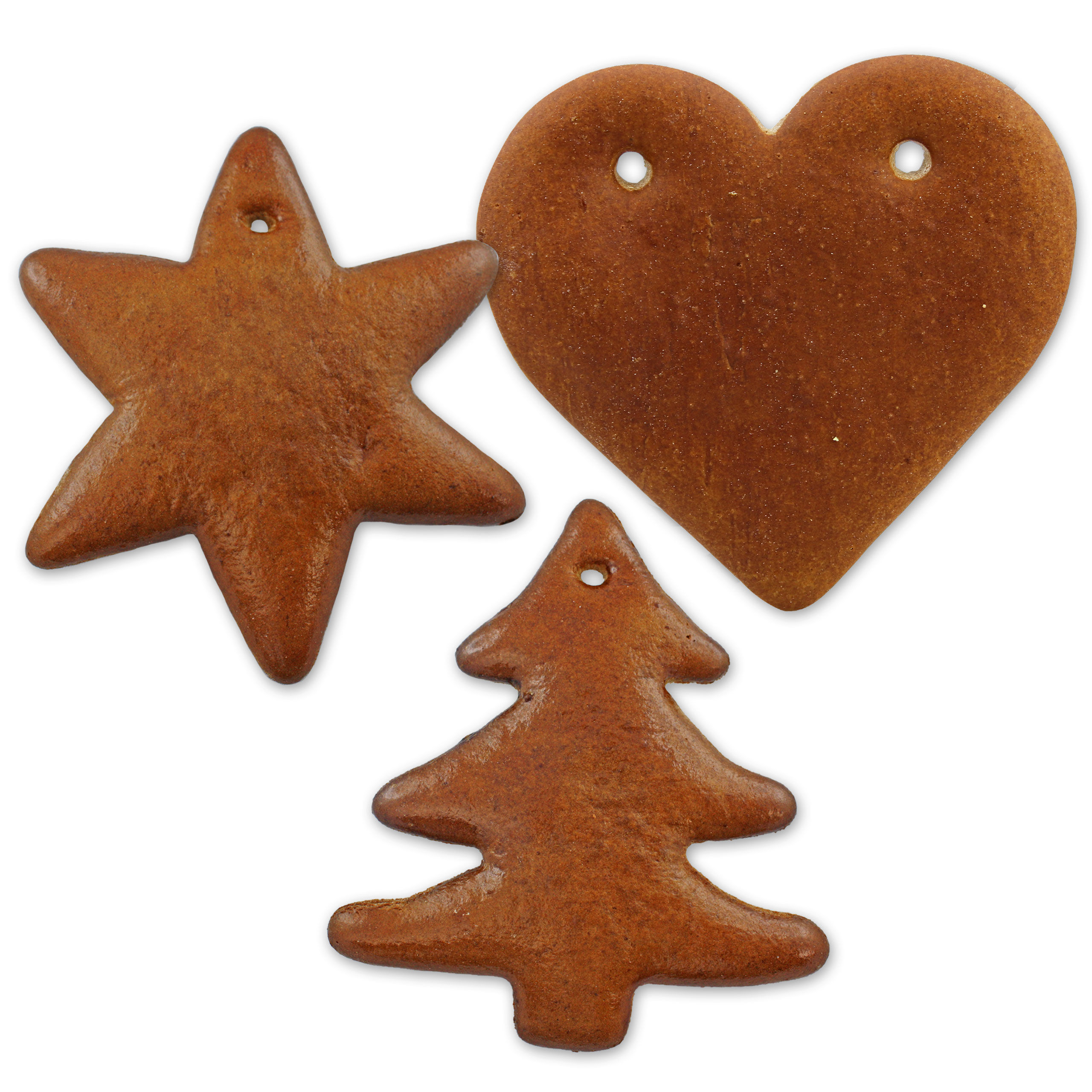 Lebkuchen Rohling Set -  15 Stück - Herz Stern Tanne - 12cm
