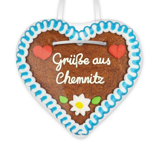 Lebkuchenherz, 12cm - Grüße aus Chemnitz