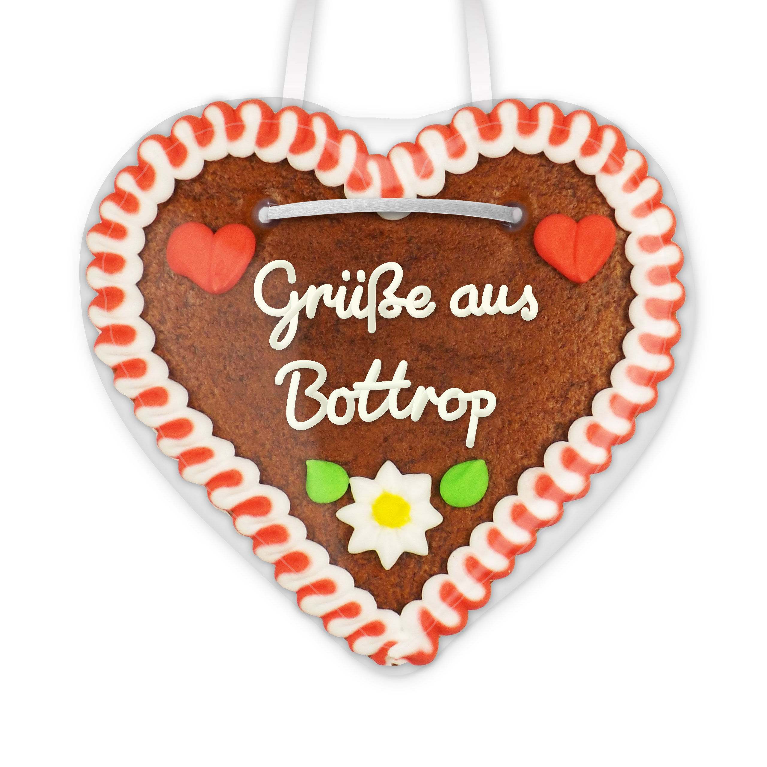Lebkuchenherz, 12cm - Grüße aus Bottrop