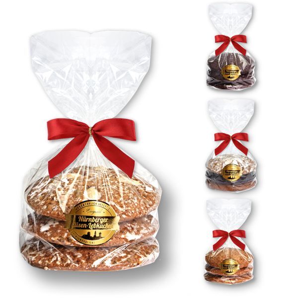 Nürnberger Elisen Lebkuchen - Zuckerglasiert - 3 Stück - 240g