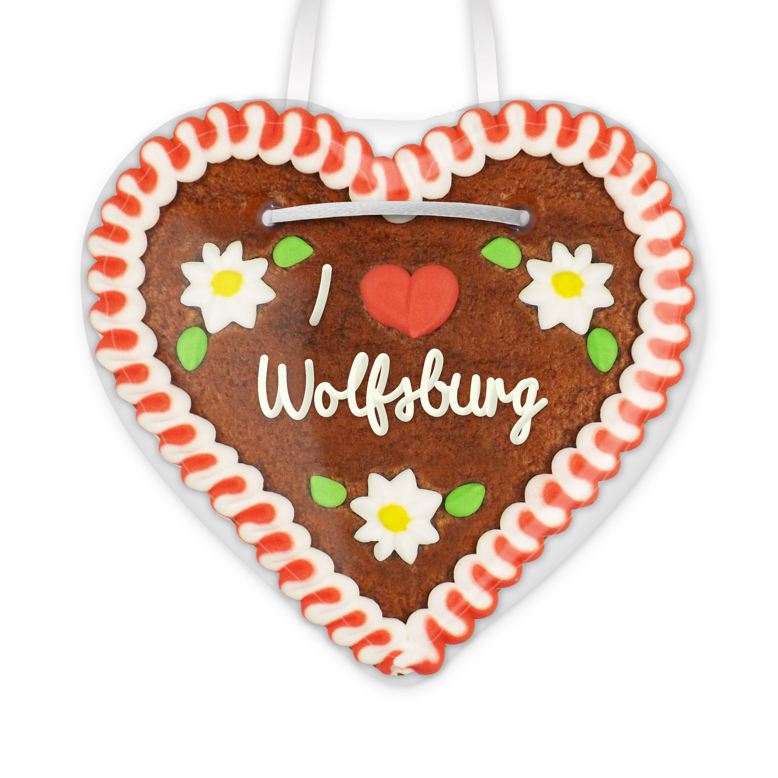 Lebkuchenherz, 12cm - I love Wolfsburg