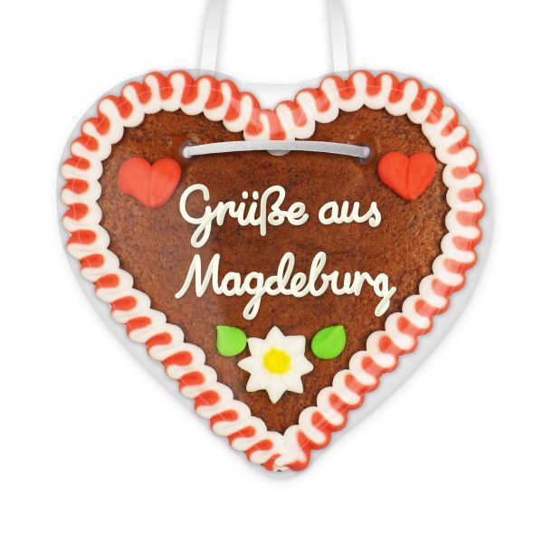 Lebkuchenherz, 12cm - Grüße aus Magdeburg