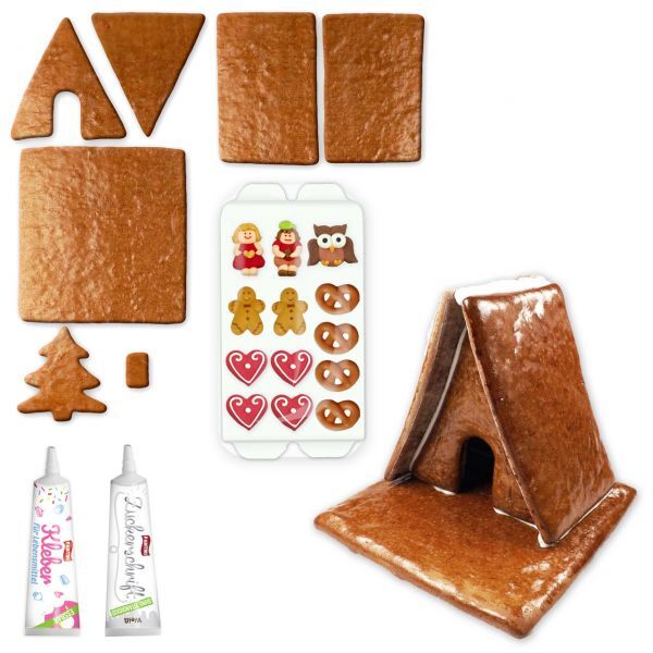 Lebkuchen Hexenhaus L Bastelset - ca. 17x17x15cm