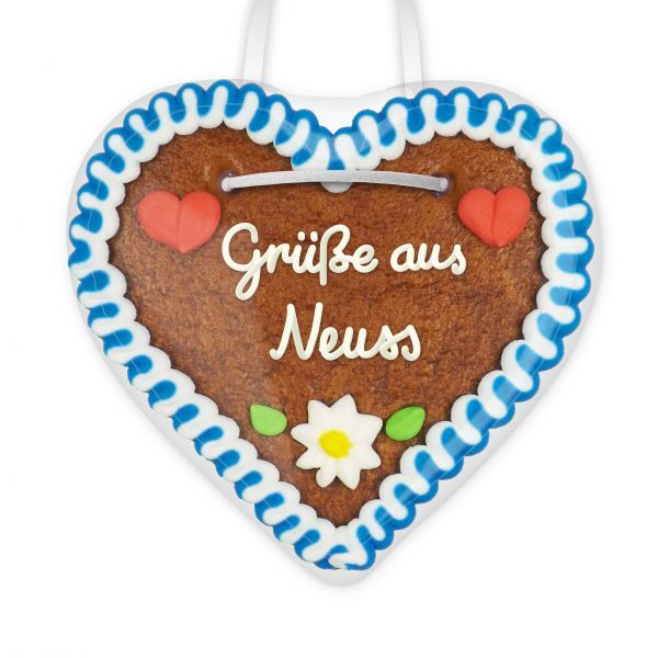 Lebkuchenherz, 12cm - Grüße aus Neuss