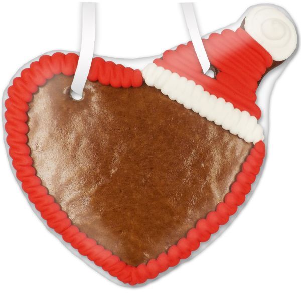 Lebkuchenherz Rohling mit Weihnachtsmütze - mit Rand - 41cm