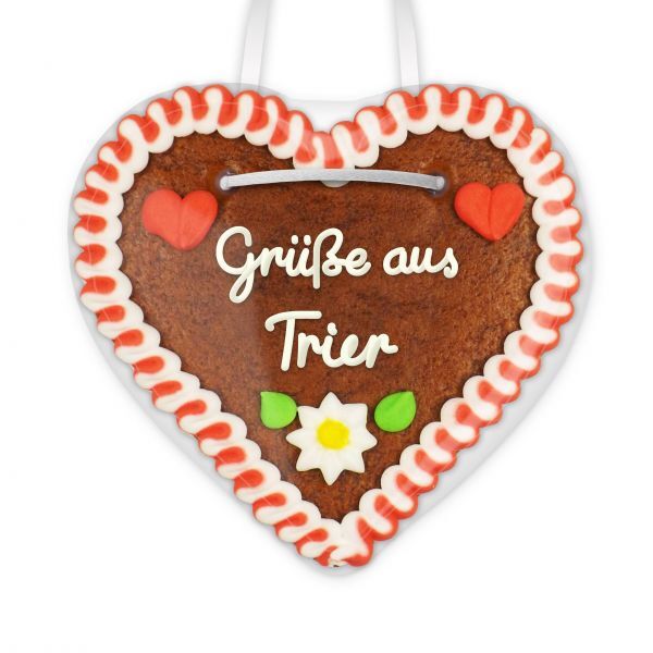 Lebkuchenherz, 12cm - Grüße aus Trier