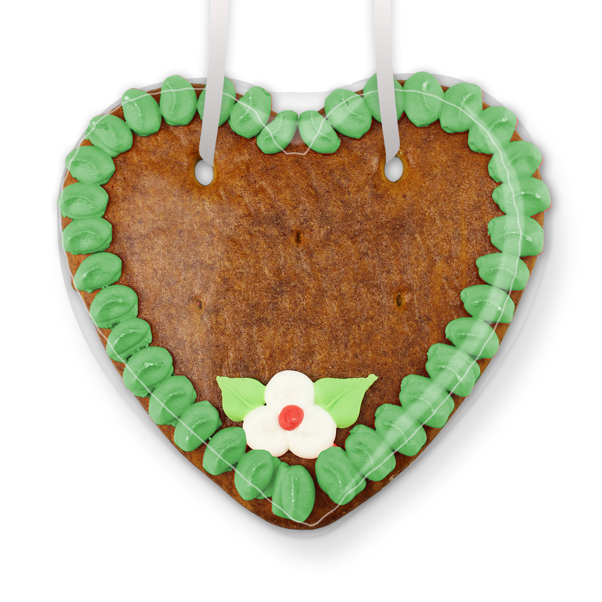 Lebkuchenherz Rohling - Rand und Deko - 14cm - grün