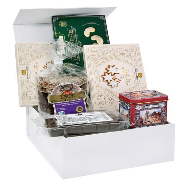 Geschenkbox mit Magnetverschluss gefüllt mit Lebkuchen