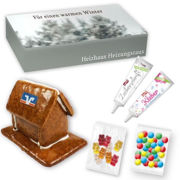 Lebkuchenhaus - Bastelset - ca. 8x6x5cm - im bedruckten Versandkarton