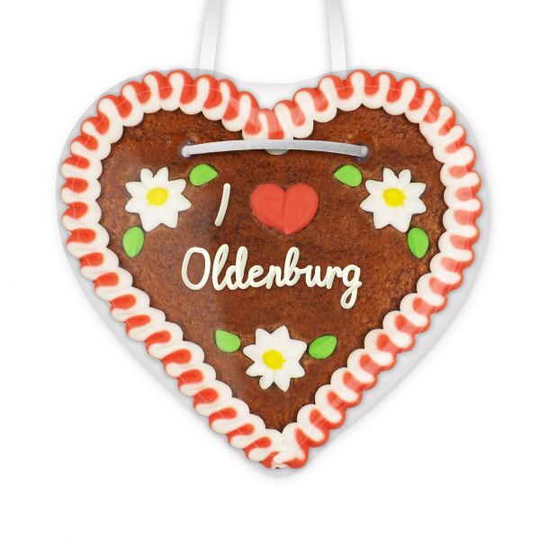 Lebkuchenherz, 12cm - I love Oldenburg