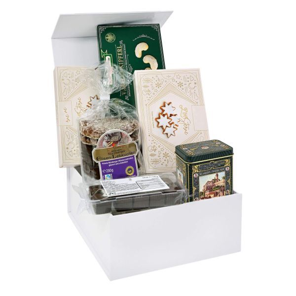 Geschenkbox mit Magnetverschluss gefüllt mit Lebkuchen
