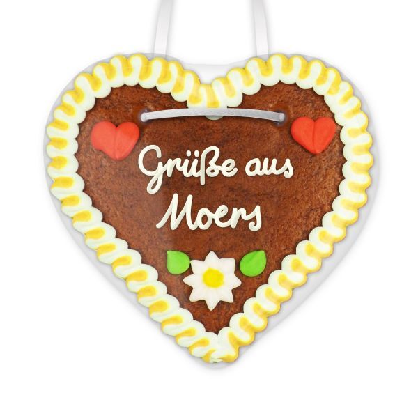 Lebkuchenherz, 12cm - Grüße aus Moers