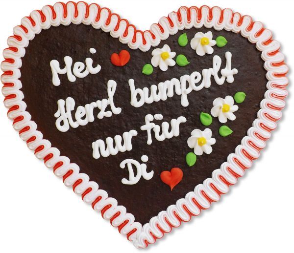 Lebkuchenherz 32cm - Mei Herzl bumperlt nur für Di