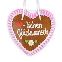 Vorschau: Lebkuchenherz 21cm - Herzlichen Glückwunsch