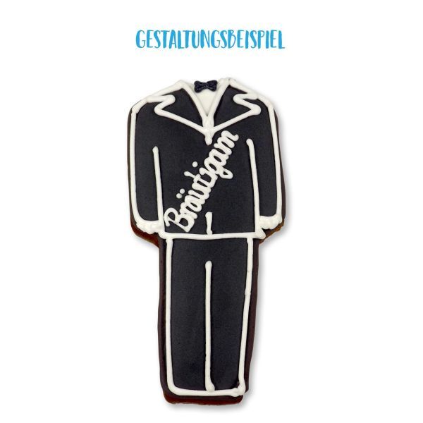 Lebkuchen Rohling Hochzeitsanzug - ohne Alles - 15cm