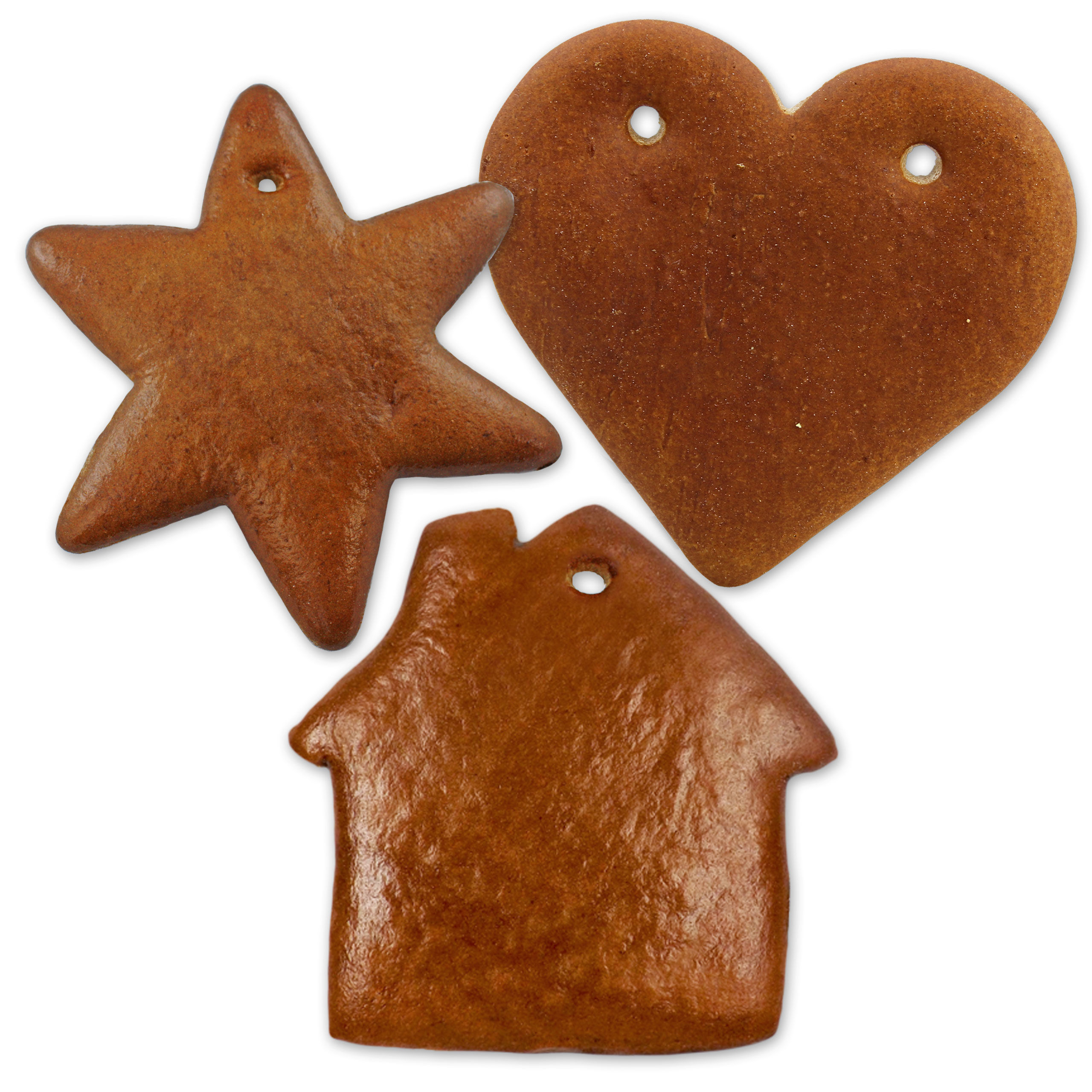 Lebkuchen Rohling Set -  15 Stück - Herz Stern Lebkuchenhaus - 12cm