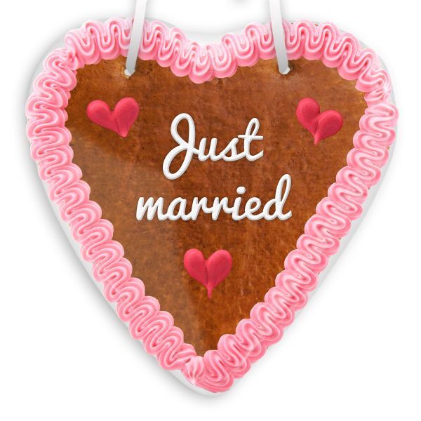 Lebkuchenherz 18cm - Just married