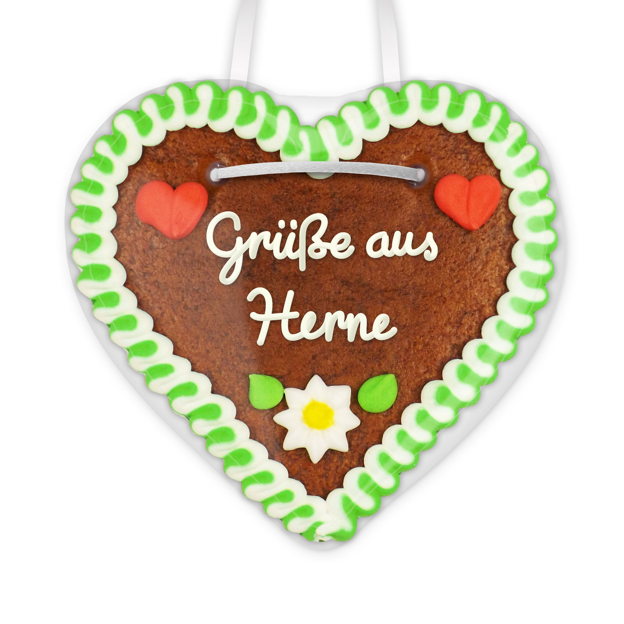 Lebkuchenherz, 12cm - Grüße aus Herne